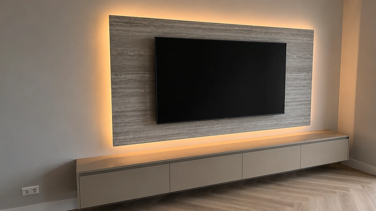 Voorbeeld van een tv-paneel uit de 3D-configurator